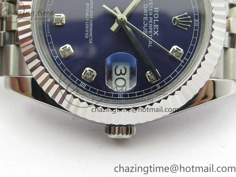 0101 EasyCare DateJust 41mm 126334 SS BP Maker 1:1 Best Edition New Version Blue Crystal Dial on Jubilee Bracelet 3022